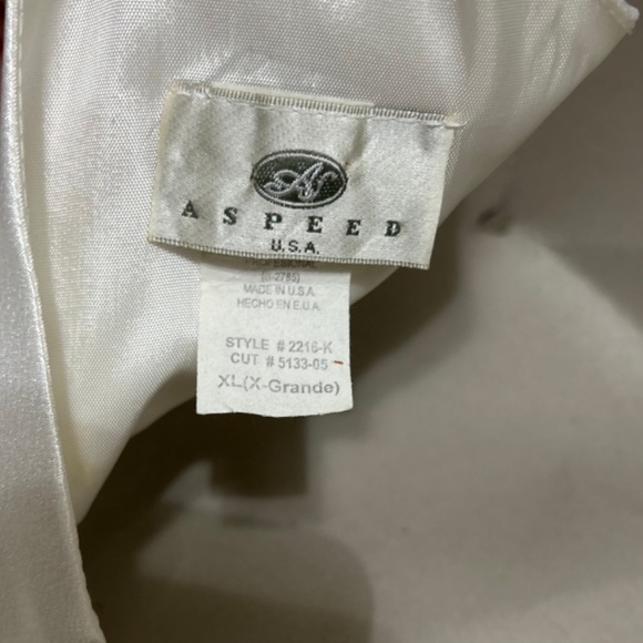 Aspeed Ball Gown XL Elegant White Satin Cowl Neck Maxi Dress Formal Evening Flaw - Picture 12 of 15